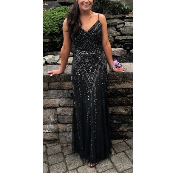 Marina Beaded and Sequins Gown Size 4 Petite 5’3” w/ Heels - Picture 5 of 9